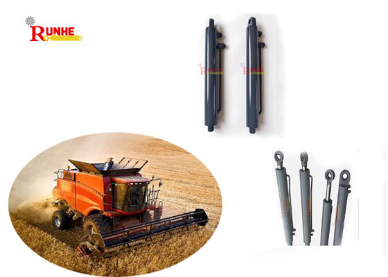 45 Steel Agricultural Hydraulic Cylinders Flange Mounting Style For Combine Harvester